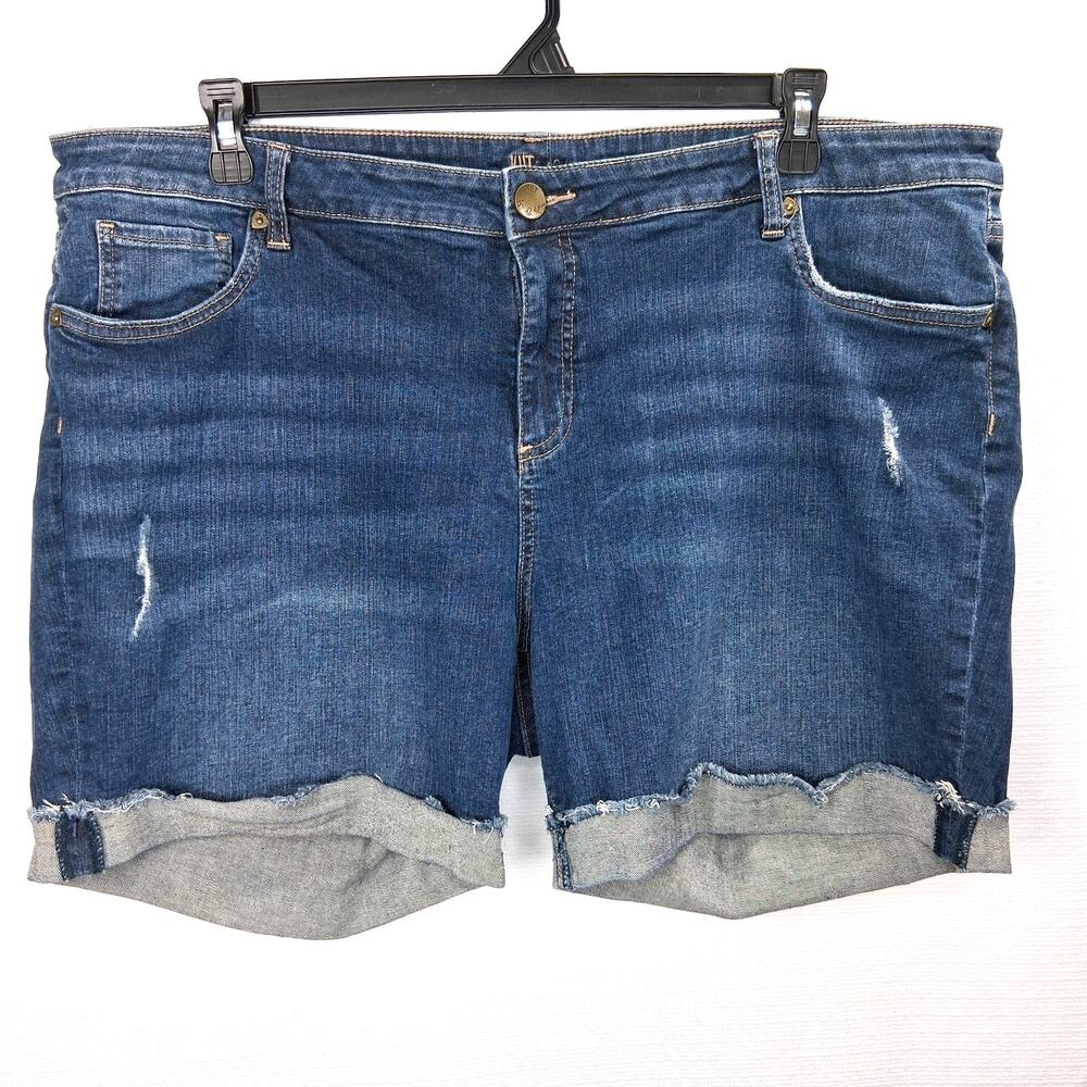 Kut from the‎ Kloth Denim Shorts Women's 22W Distressed Jeans Plus Summer